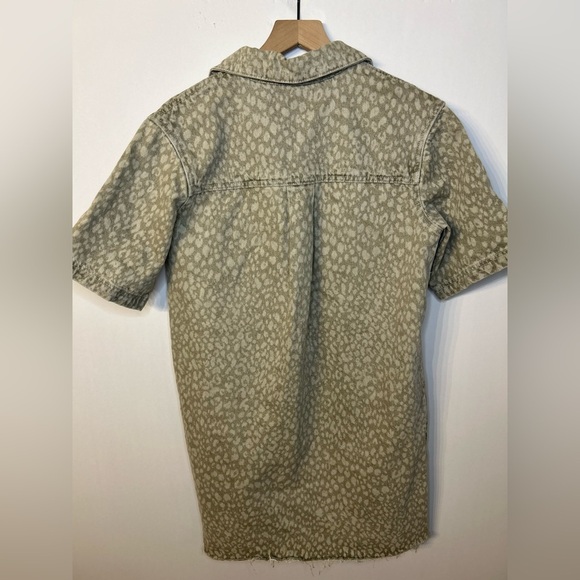 *NWT* Universal Thread Brown and Tan Denim Leopard Mini Shirt Dress, Size Small - Picture 10 of 14